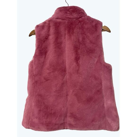 J.Crew Faux Fur Vest Women’s Small Full Zip Mock Neck Lined - Picture 2 of 8